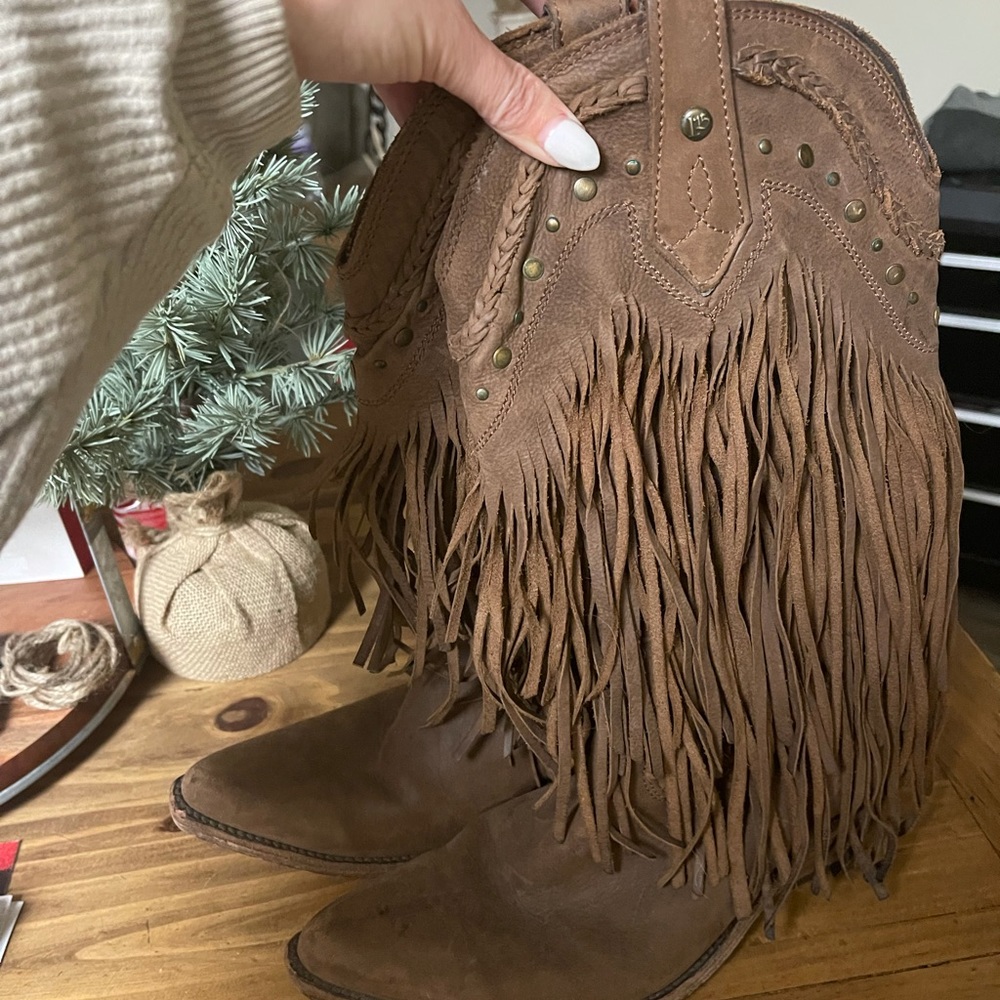 Liberty black fringe boots